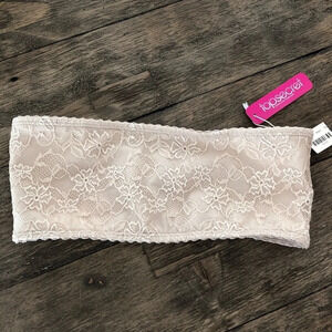 New Top Secret Beige Lace Strapless Bandeau Bra S